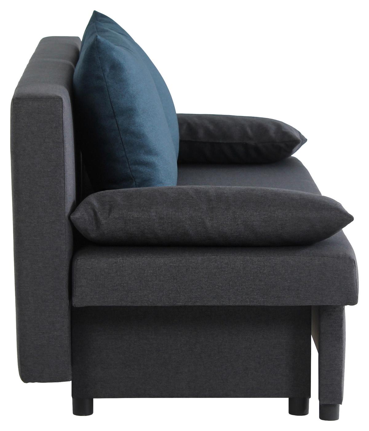 Pohovka NEO *CENOVÝ TRHÁK*, tmavosivá/modrá - modrá/čierna, Basics, kartón/kov (192/82/82cm) - Based