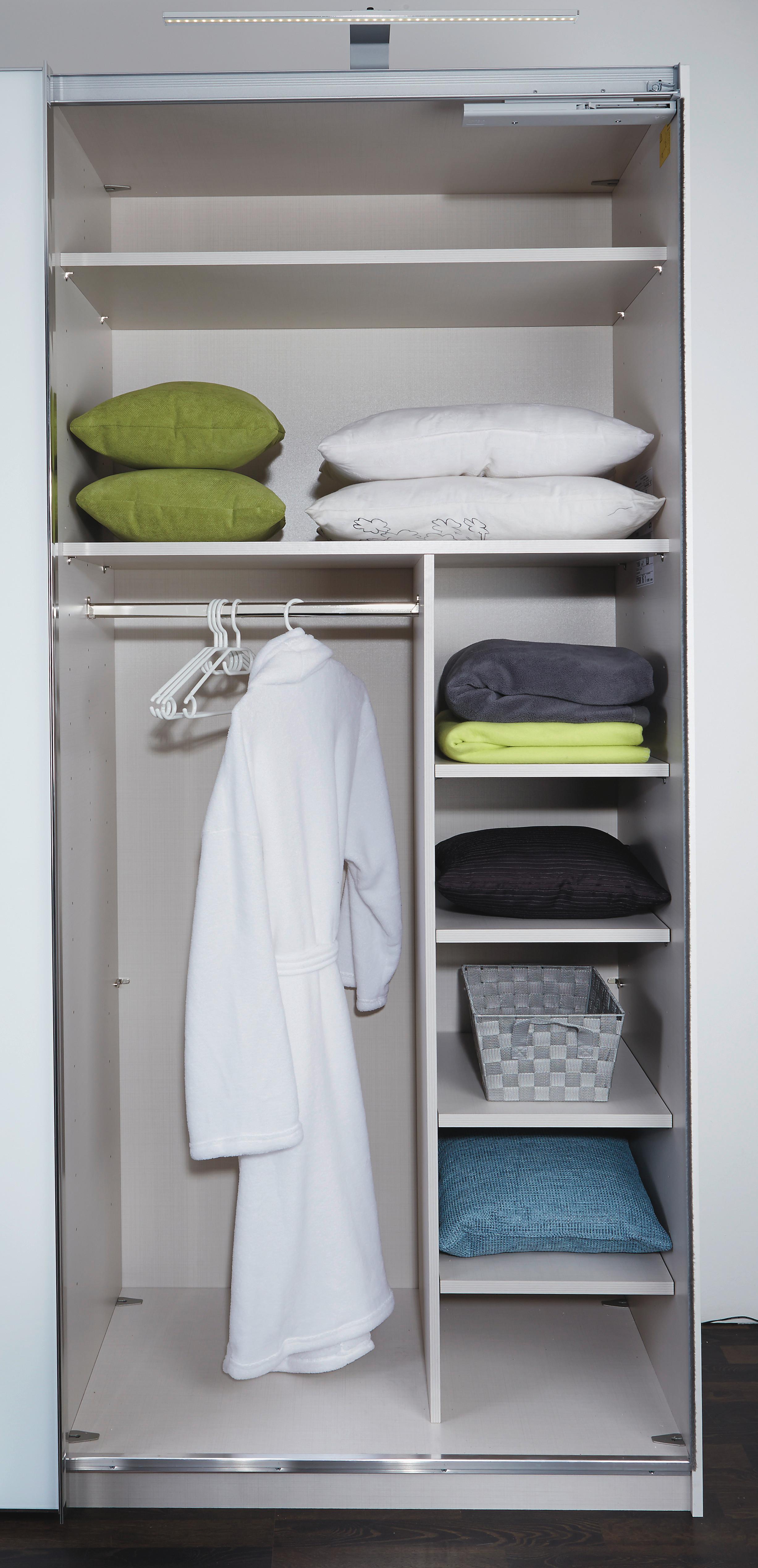 Inneneinteilung Kleiderschrank Sonate Grau + Kleiderstange - Grau, MODERN, Holzwerkstoff (97/151/47cm) - Luca Bessoni