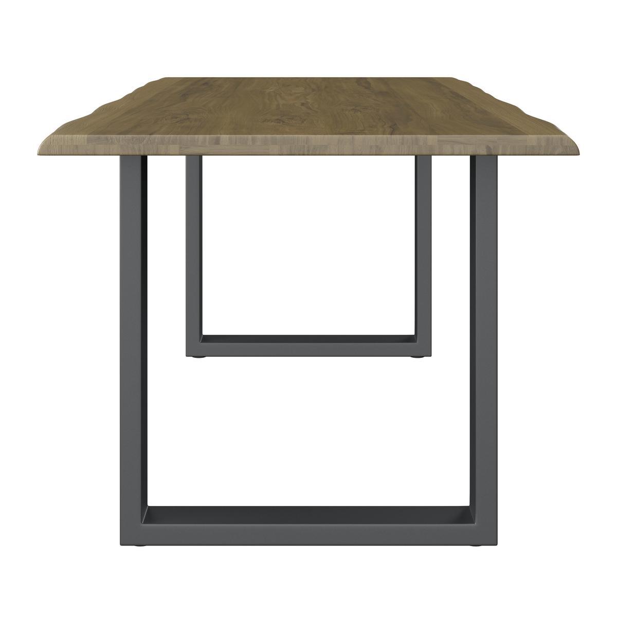 Jedálenský stôl LEN 160x90cm - čierna/farba duba, Modern, kov/drevo (160/90/76cm) - Bessagi Home