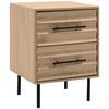 Nachtkästchen Carlton Nussbaumfarbe H: 55 cm - Nussbaumfarben/Schwarz, Trend, Holzwerkstoff (40/55/39cm)