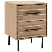Nachtkästchen Carlton Nussbaumfarbe H: 55 cm - Nussbaumfarben/Schwarz, Trend, Holzwerkstoff (40/55/39cm)