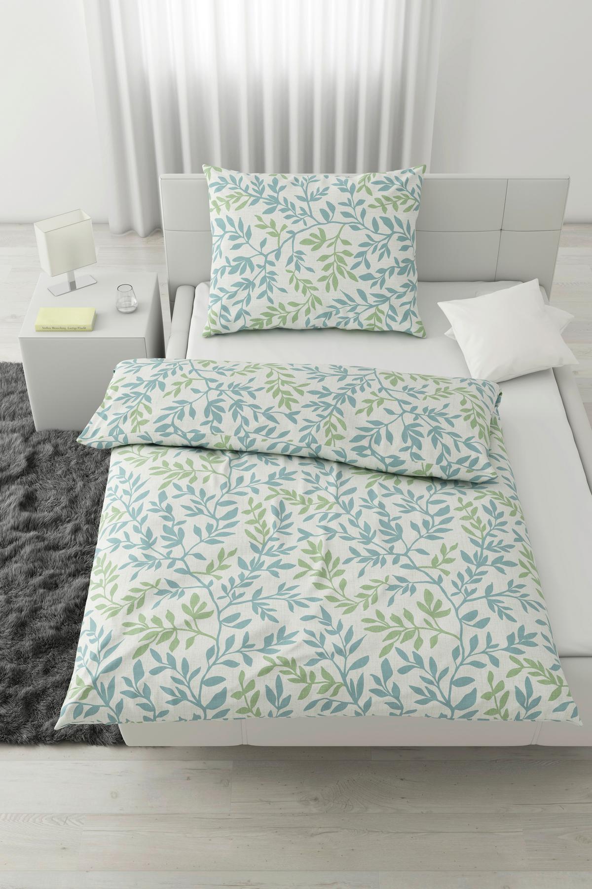 POVLEČENÍ Siglinde, 140/200cm - zelená/světle modrá, Konvenční, textil (140/200cm) - Modern Living