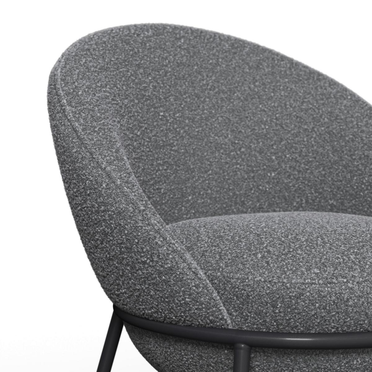 Stolička s podrúčkami Zoa, sivá - čierna/sivá, Modern, kov/drevo (57/85/61cm) - Bessagi Home