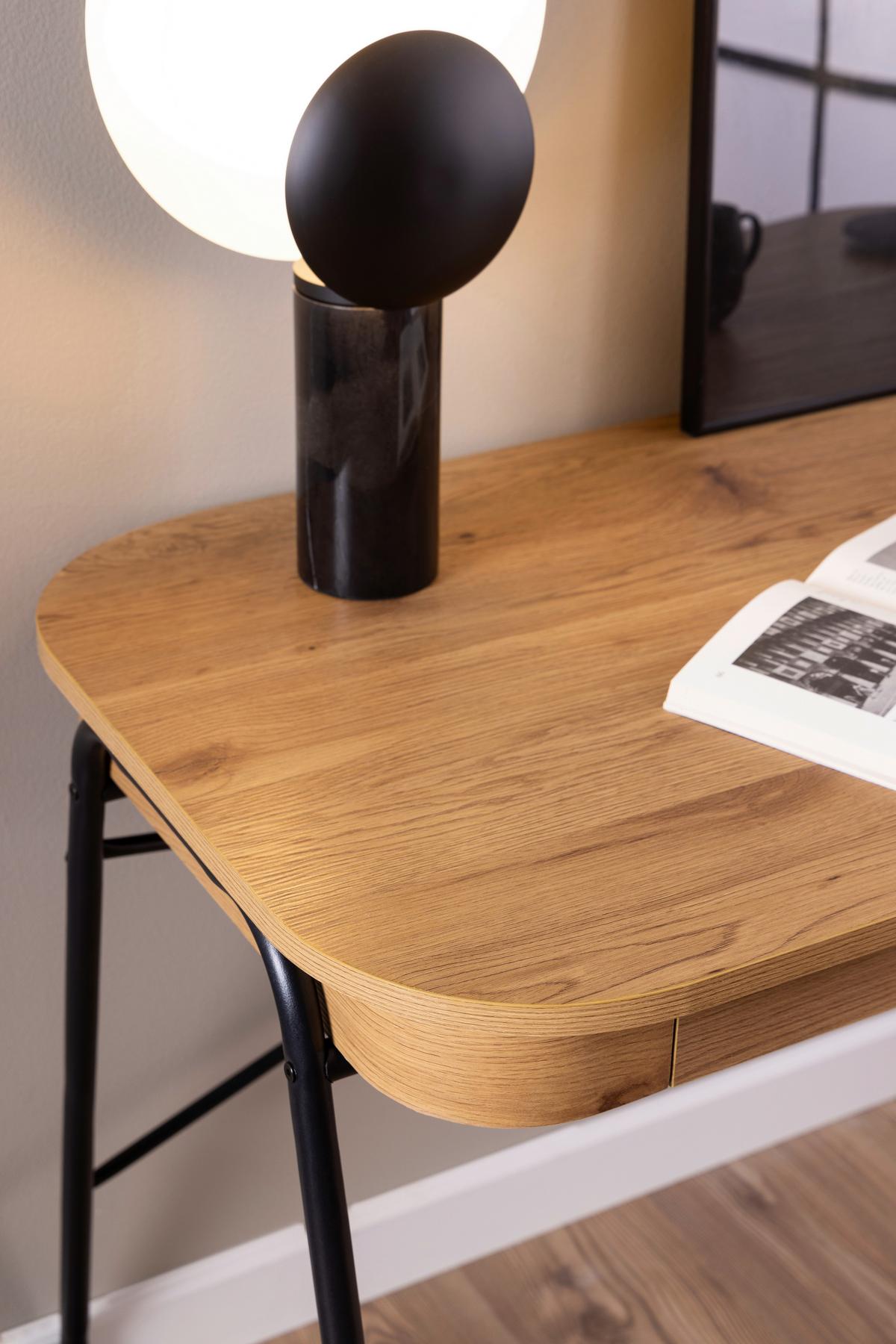 Íróasztal Blueton 120/60cm - tölgyfa színű, Design, faalapú anyag/fém (120/60/75cm) - MID.YOU