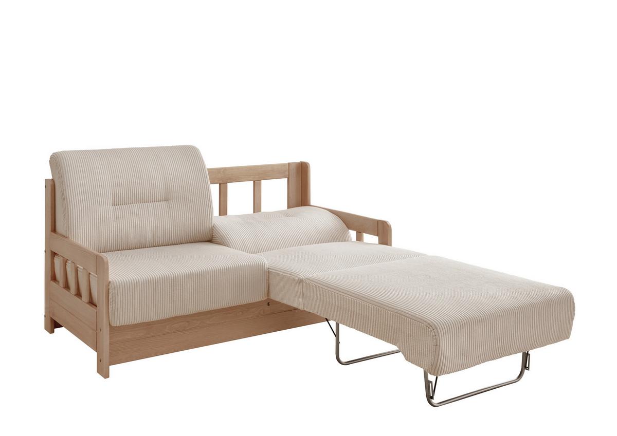 2-Sitzer-Sofa Mit Schlaffunktion Camino B:154 cm - Beige/Naturfarben, MODERN, Holz/Textil (154/88/90cm) - Livetastic