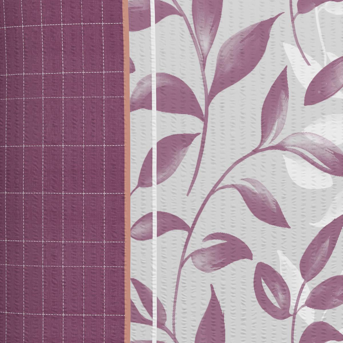 Seersucker Bettwäsche 140x200 cm Alexa Beere Blätter - Beere, MODERN, Textil (140/200cm) - Luca Bessoni