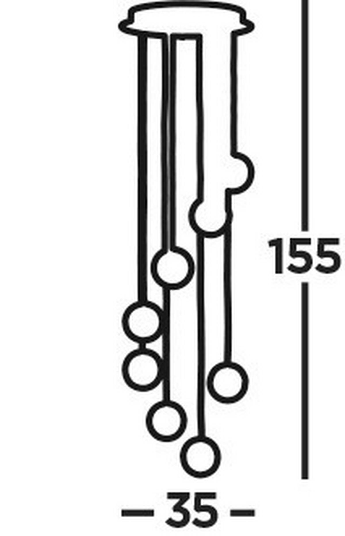 LED-Hängeleuchte 5848-8cc - Klar/Chromfarben, Design, Glas/Textil (35/35/155cm)