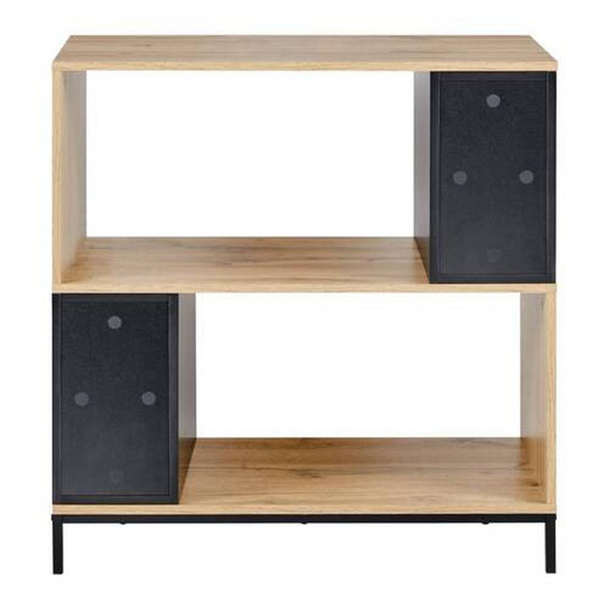 Regál MEGY - černá/barvy dubu, Moderní, kov (80/84,6/40cm) - Bessagi Home