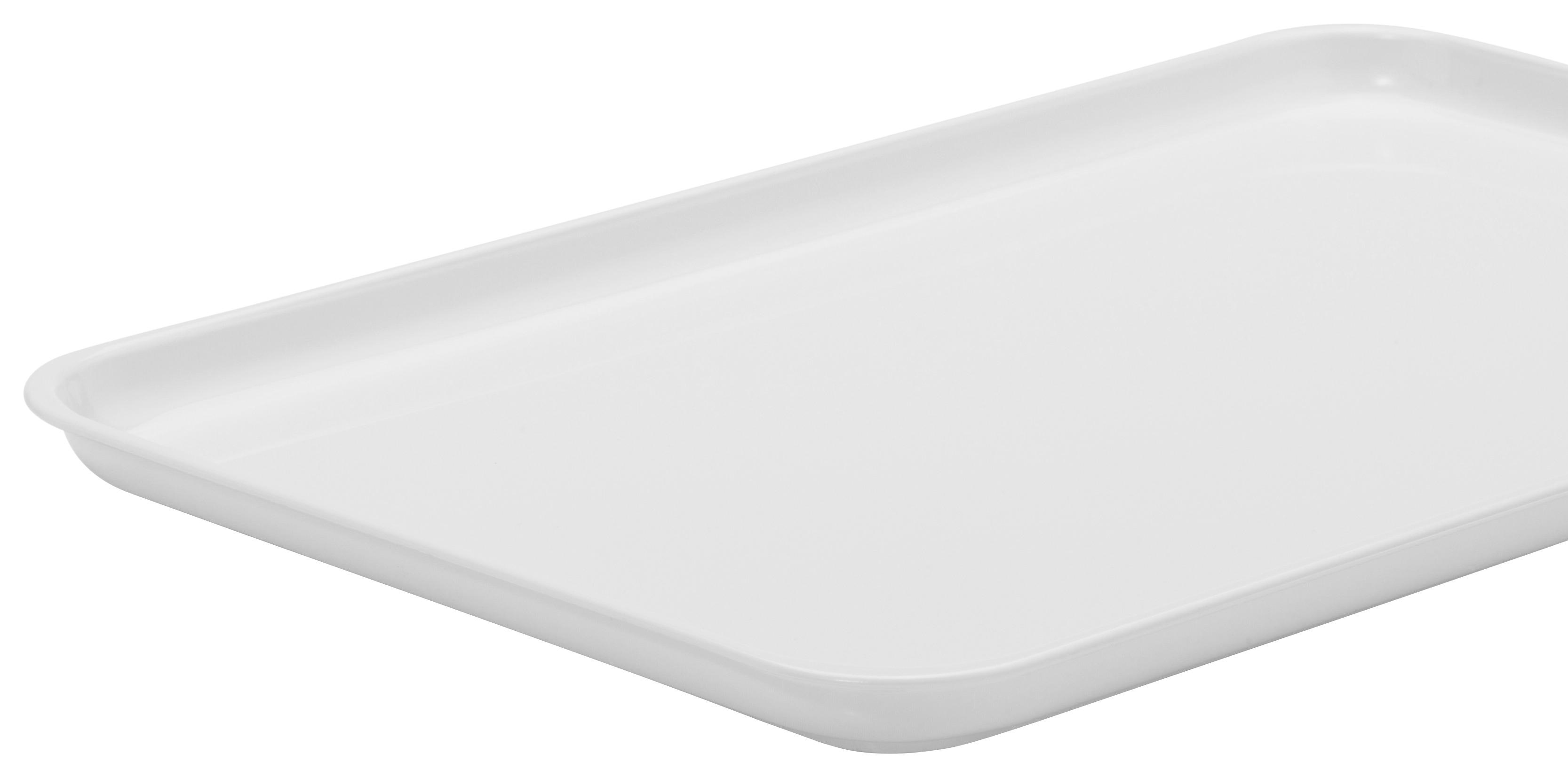 Tablett aus Kunststoff Britta 32x23 cm, Weiß - Weiß, KONVENTIONELL, Kunststoff (32/23/2cm)