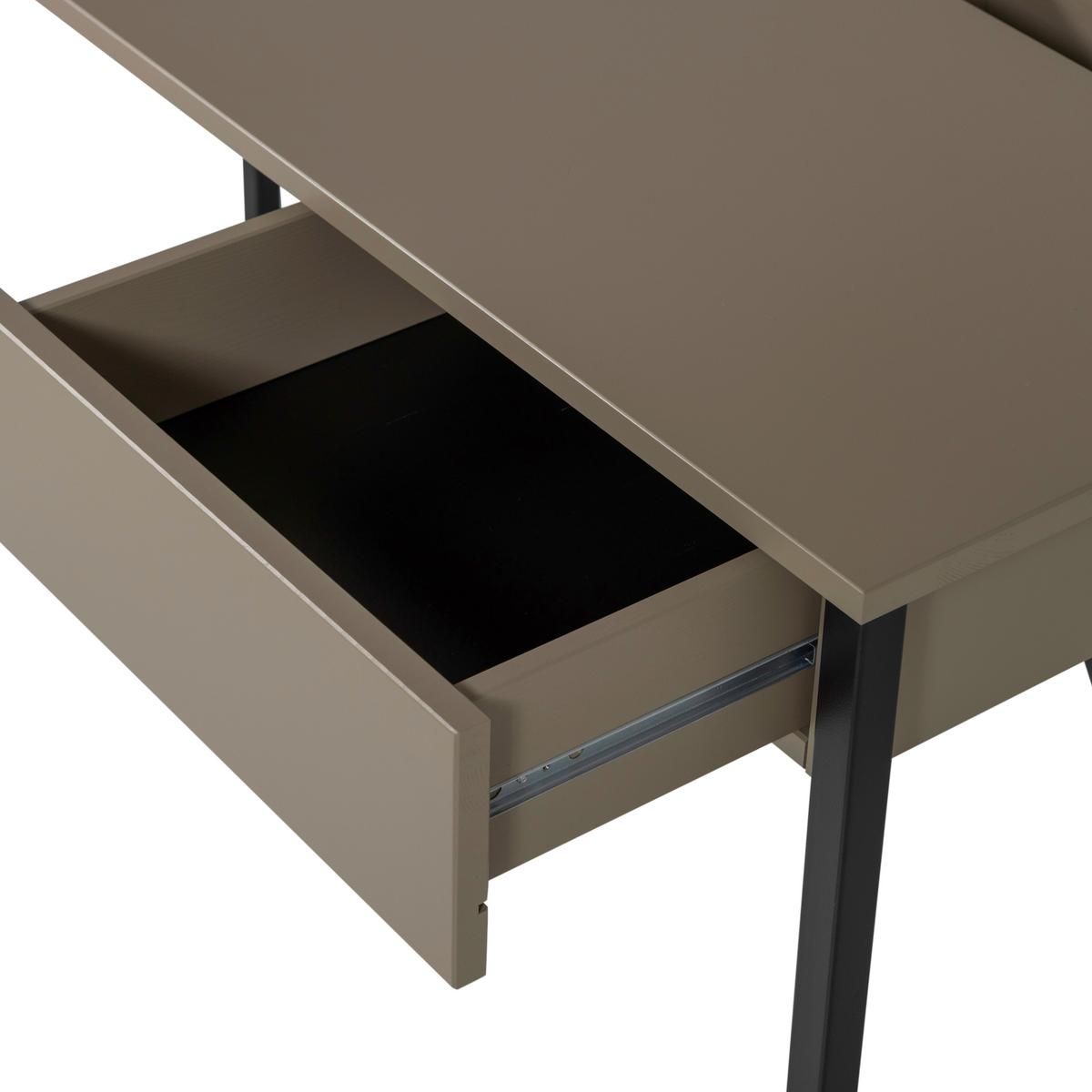 Schreibtisch New Julius Schlammfarben L: 126cm - Schlammfarben/Schwarz, MODERN, Holz/Metall (126/53/75cm) - Livetastic