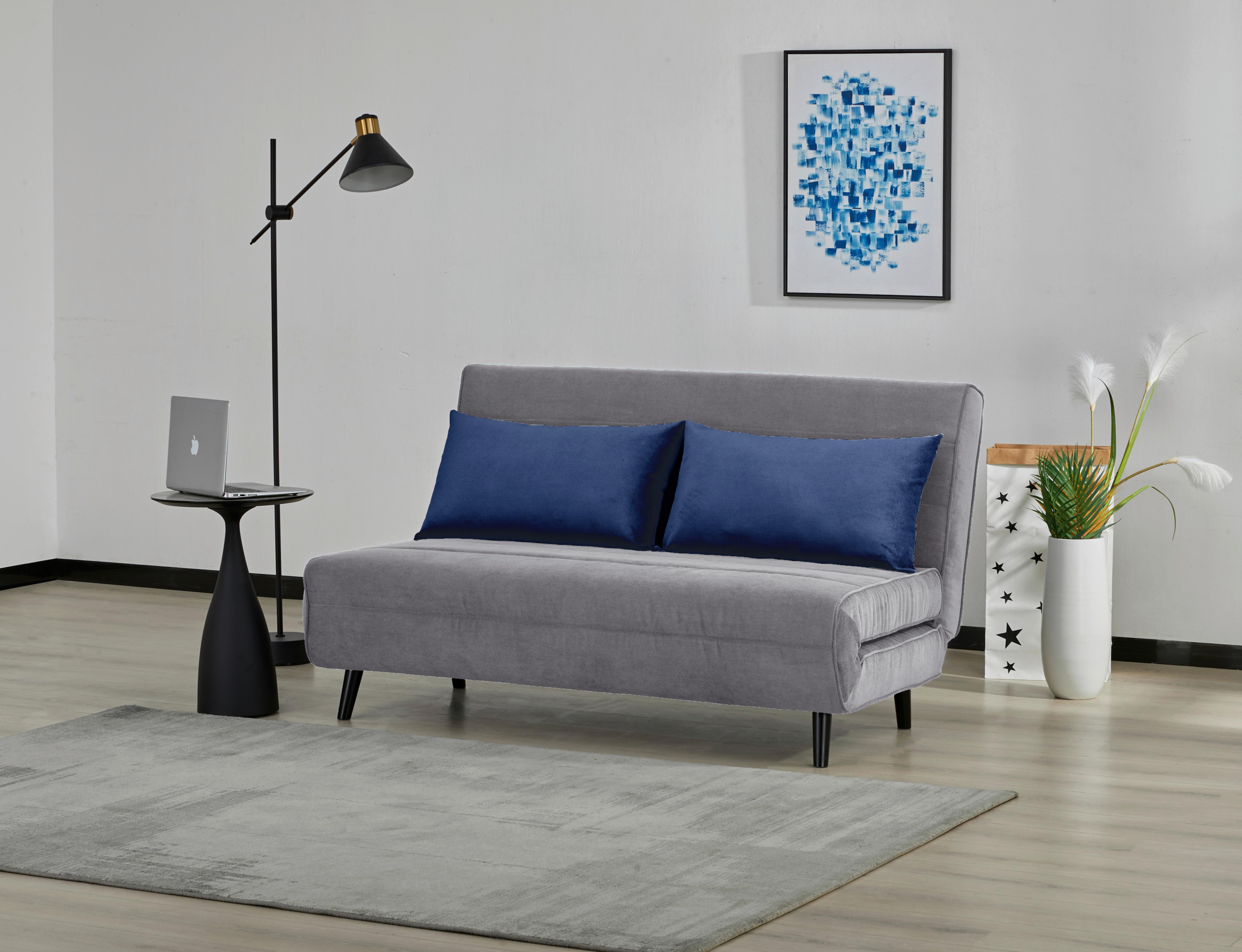 Rozkladacie kreslo SVEN 140, sivá / modrá - čierna/modrá, Modern (141/81/90cm)