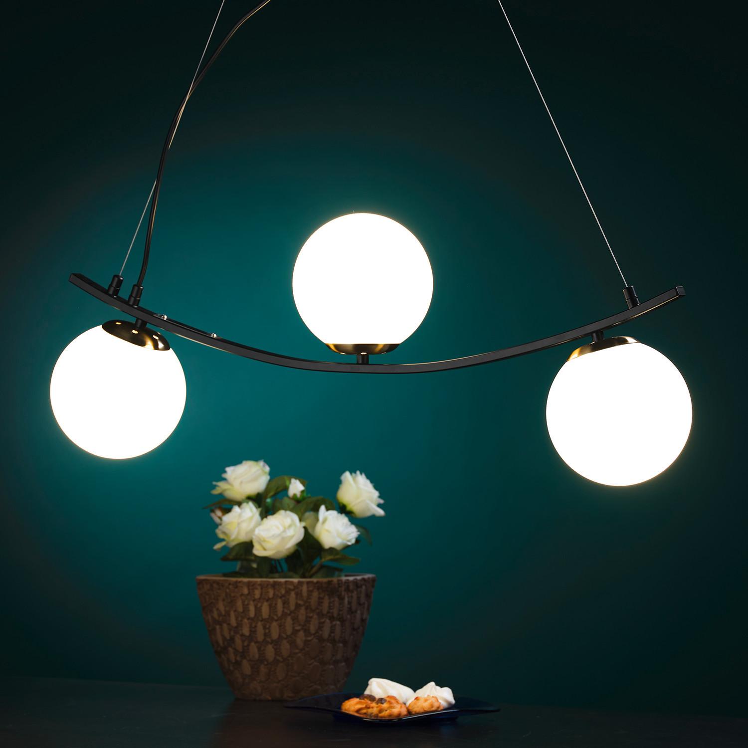 Hängeleuchte Schwarz L: 73 cm 6w - Schwarz, Design, Kunststoff/Metall (73/15/90cm)