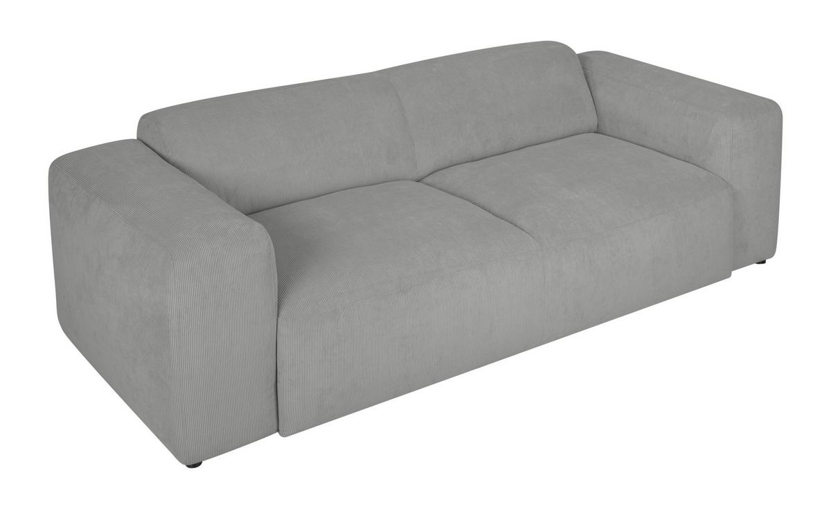 3-sitzer-sofa Hannah Hellgrau B: 247 Cm - Hellgrau/Schwarz, Design, Textil (247/75/104cm) - MID.YOU