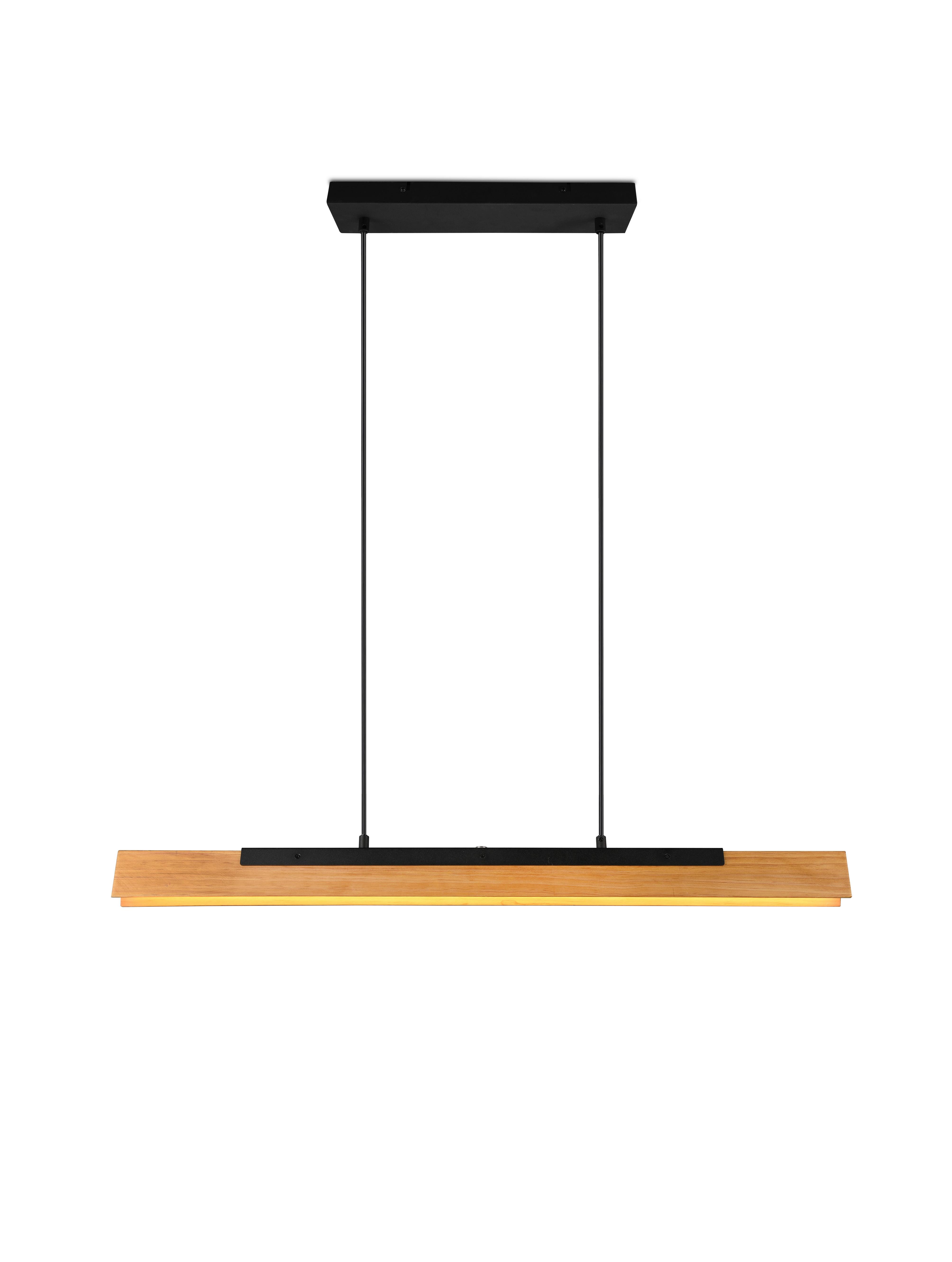 LED-Hängeleuchte 341610132 Kerala - Schwarz/Braun, Design, Holz/Metall (90/8,5/150cm) - Trio Leuchten