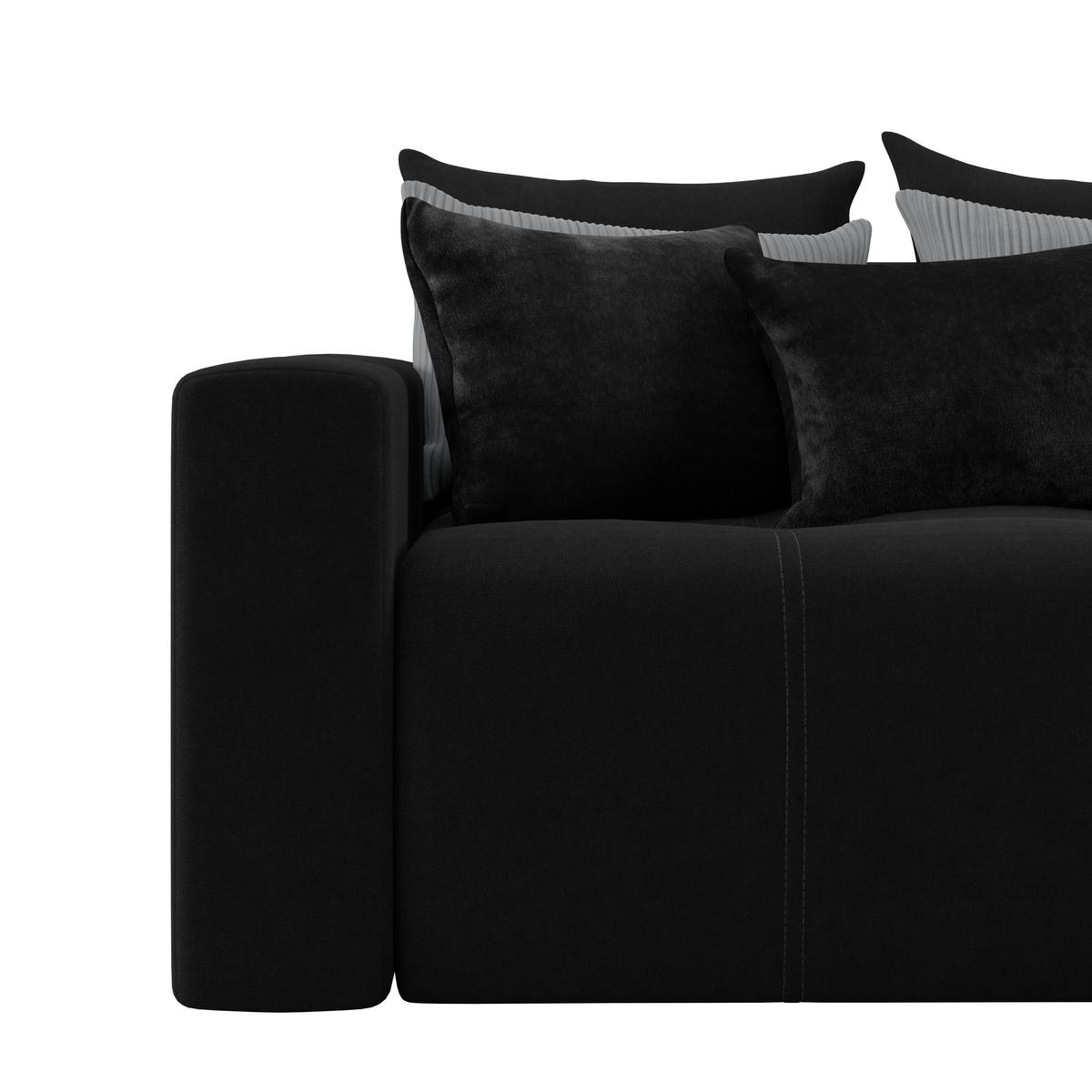 Big Sofa Mit Schlaffunktion Hanna B: 280 Cm Schwarz - Schwarz, MODERN, Textil (280/87/145cm)