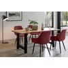 Tischgruppe Naturfarben/Beere L: 160 cm - Beere/Naturfarben, MODERN, Holz/Textil (160/85/76,5cm) - Livetastic