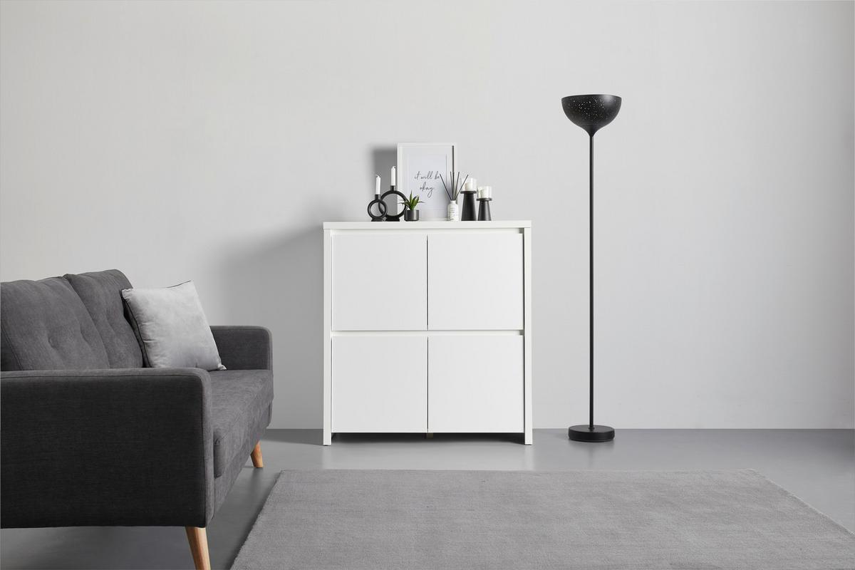 KOMODA LARIOS B -EXKLUSIV- - bílá/černá, Moderní, kompozitní dřevo/plast (105/112/40cm) - Mömax