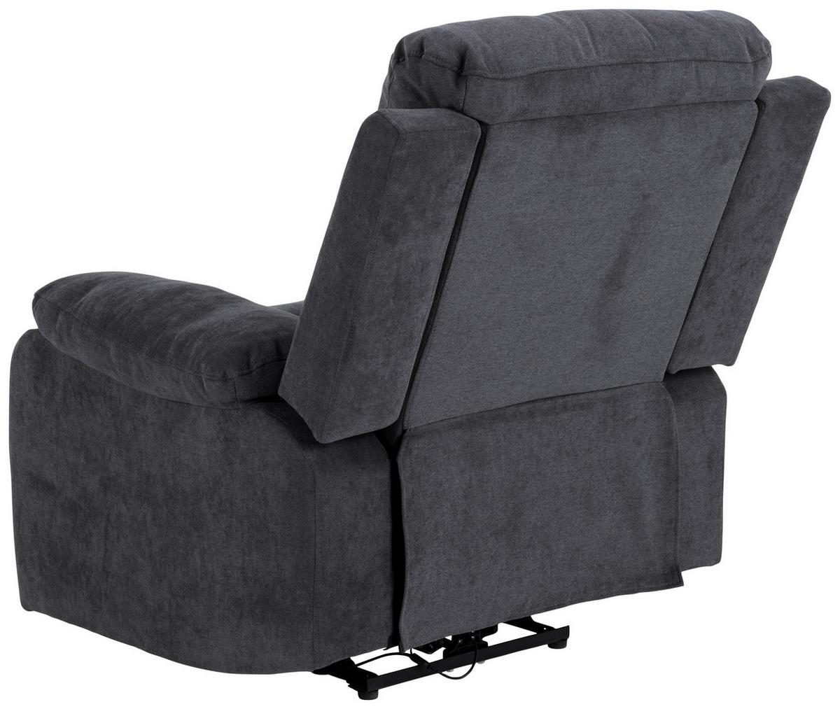 Relaxsessel Elektrisch Mora Polyester Dunkelgrau - Dunkelgrau/Schwarz, KONVENTIONELL, Textil (89,5/98/95cm) - MID.YOU