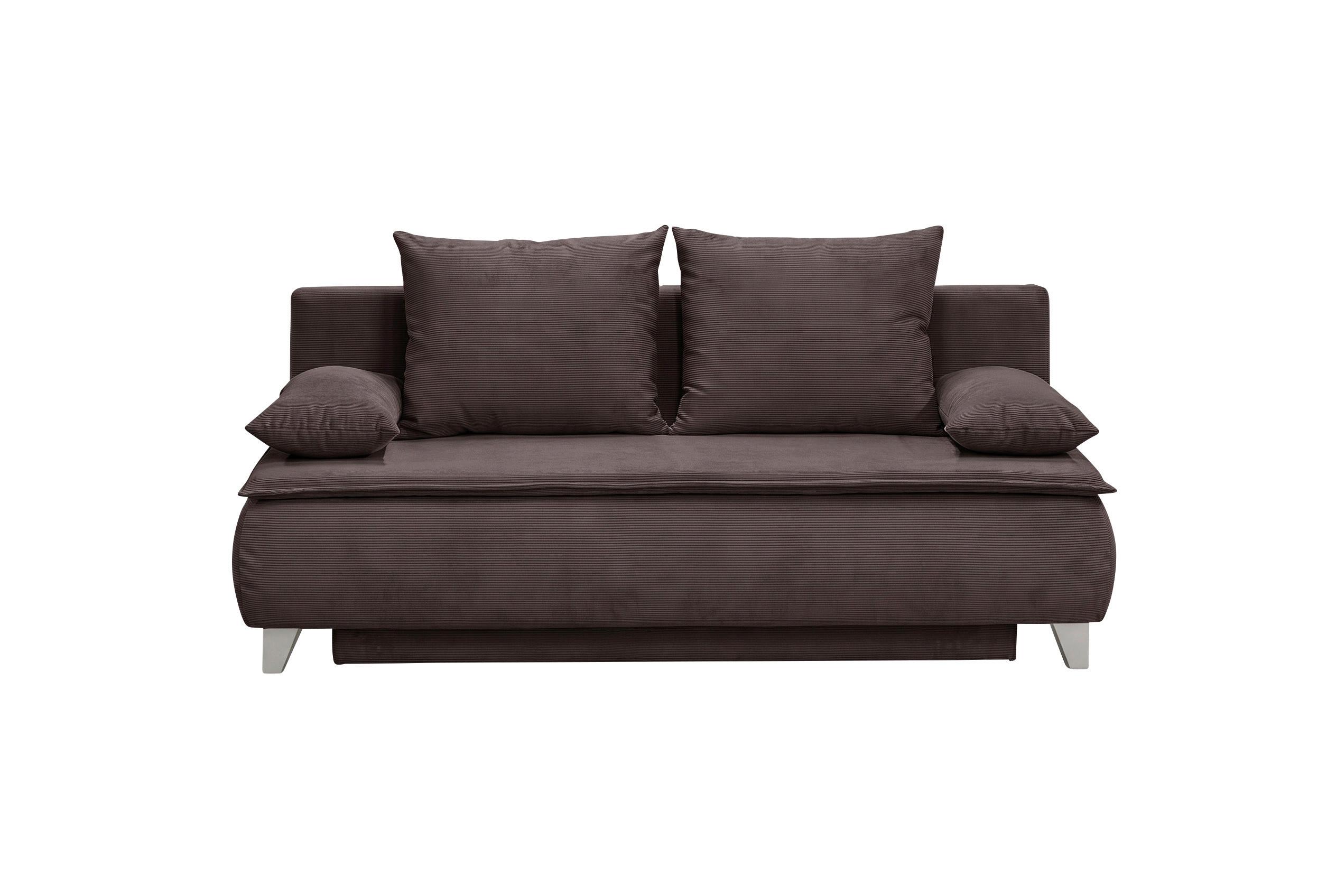 Boxspringová pohovka MONA LUX, šedohnědý manšestr - šedavě hnědá, Moderní, textil (208/100/106cm) - Mömax