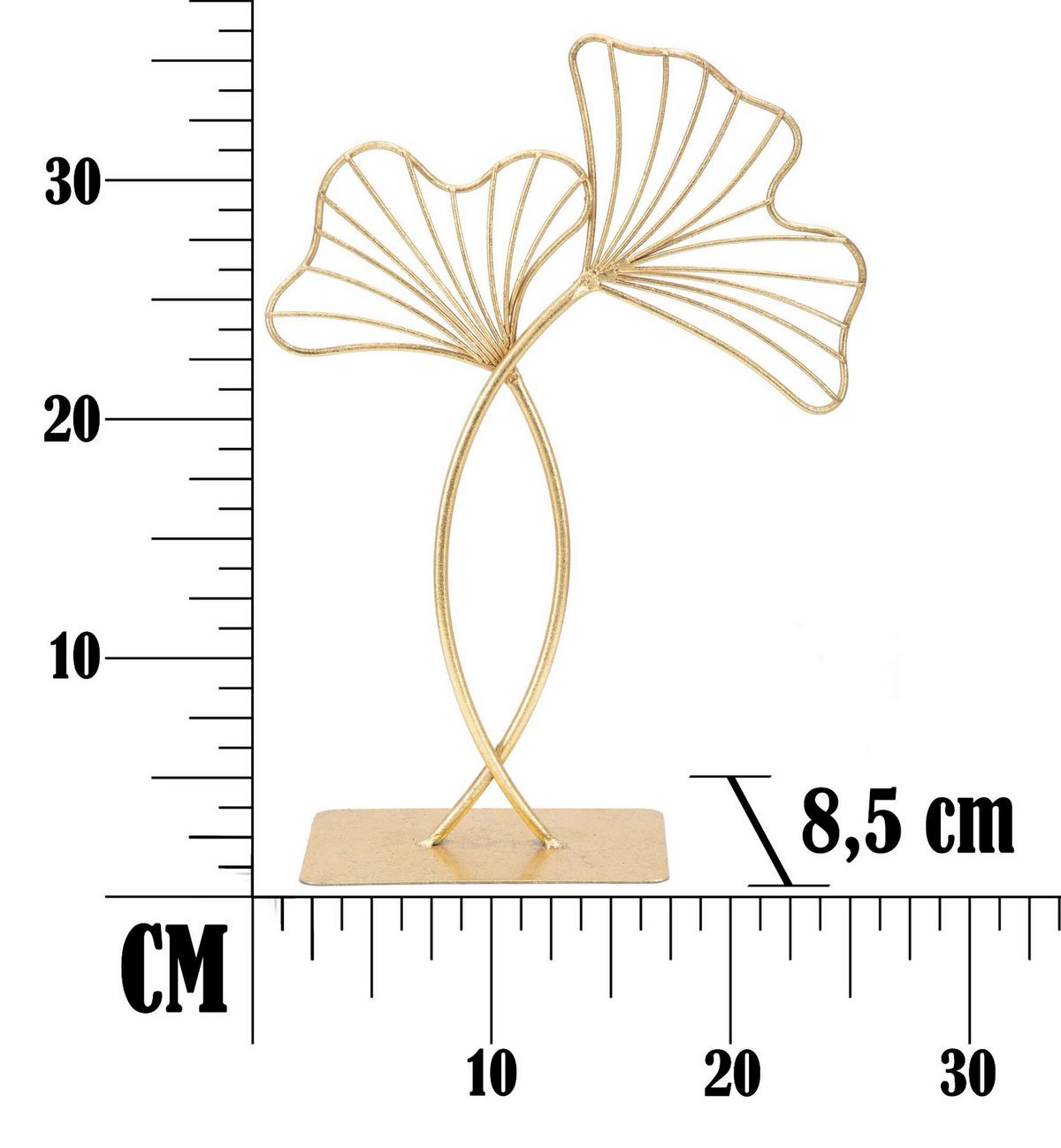 Skulptur Leaf Clam Goldfarben, B: 25 cm - Goldfarben, Basics, Metall (25/35/8.5cm)