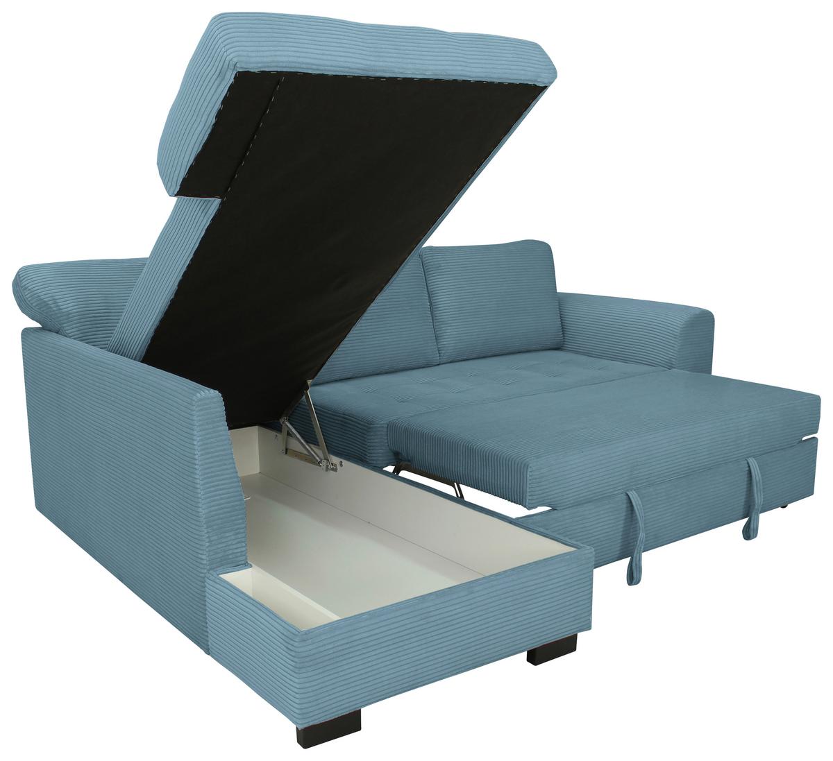 Ecksofa John Hellblau S: 178x239 cm - Schwarz/Hellblau, Trend, Textil (178/239cm)