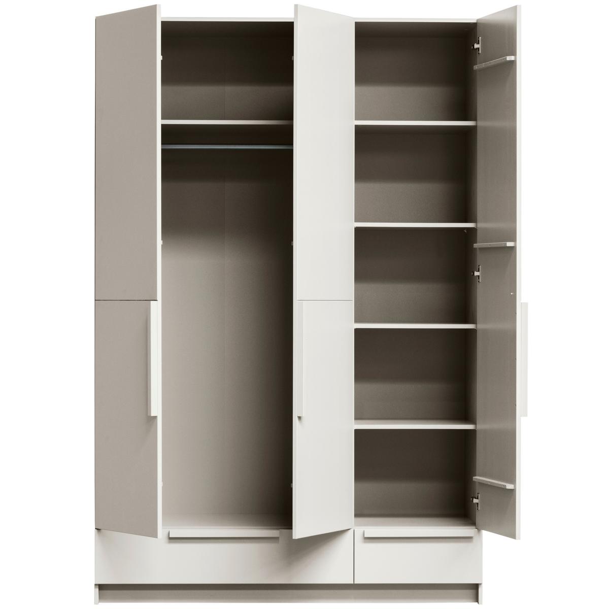 Garderobenschrank Pure Hellgrau B: 142 Cm - Hellgrau, Design, Holz (142/215/60cm) - Livetastic