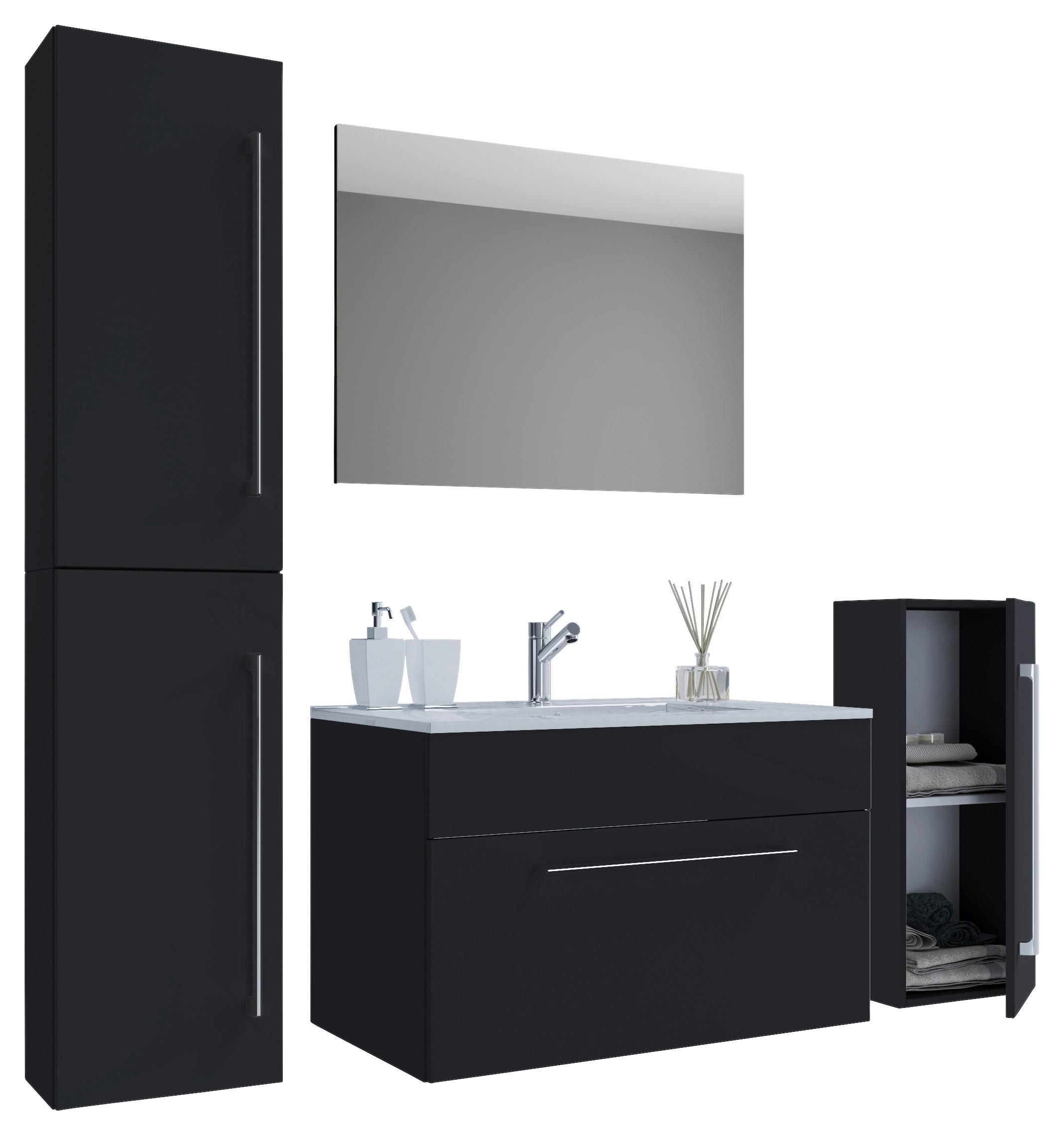 Badezimmer Badinos 5-Teilig Schwarz B: 146 cm