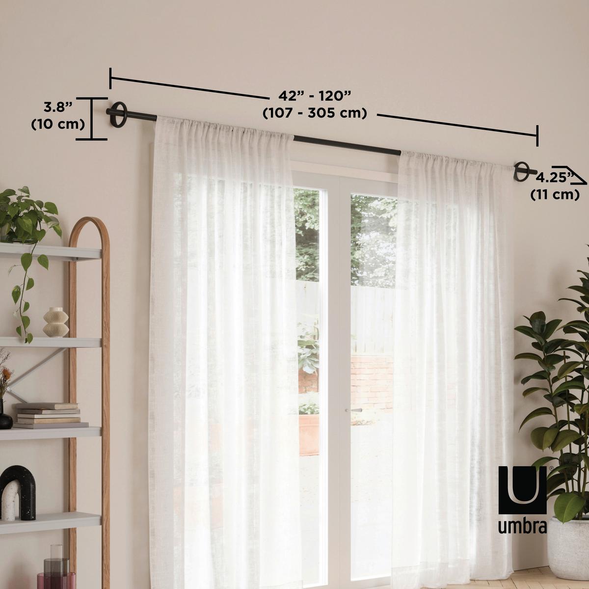 Vorhangstange Ringlet Schwarz Metall/Kunstoff, L: 320 cm - Schwarz, KONVENTIONELL, Kunststoff/Metall (320cm) - Umbra