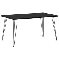 Schreibtisch B 140cm H 74cm Hank, Schwarz - Schwarz, MODERN, Holzwerkstoff/Metall (80/140/74cm) - MID.YOU