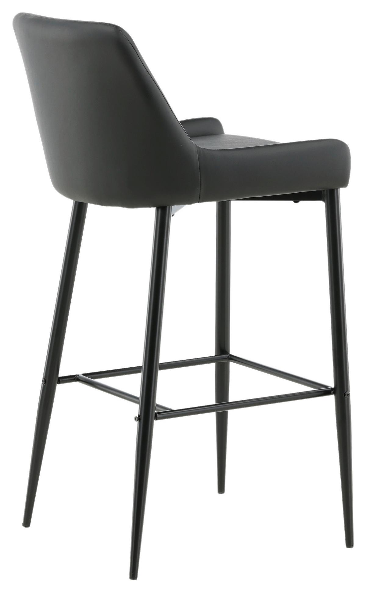 Barhocker-set Plaza Schwarz B: 48 Cm - Schwarz, Design, Kunststoff/Textil (48/105/57cm) - Livetastic