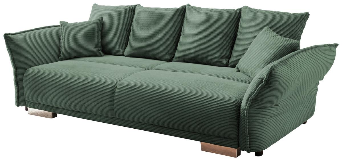 Bigsofa Pera, Dunkelgrün B: 242 cm - Chromfarben/Dunkelgrün, MODERN, Textil (242/71/90/131cm) - Livetastic