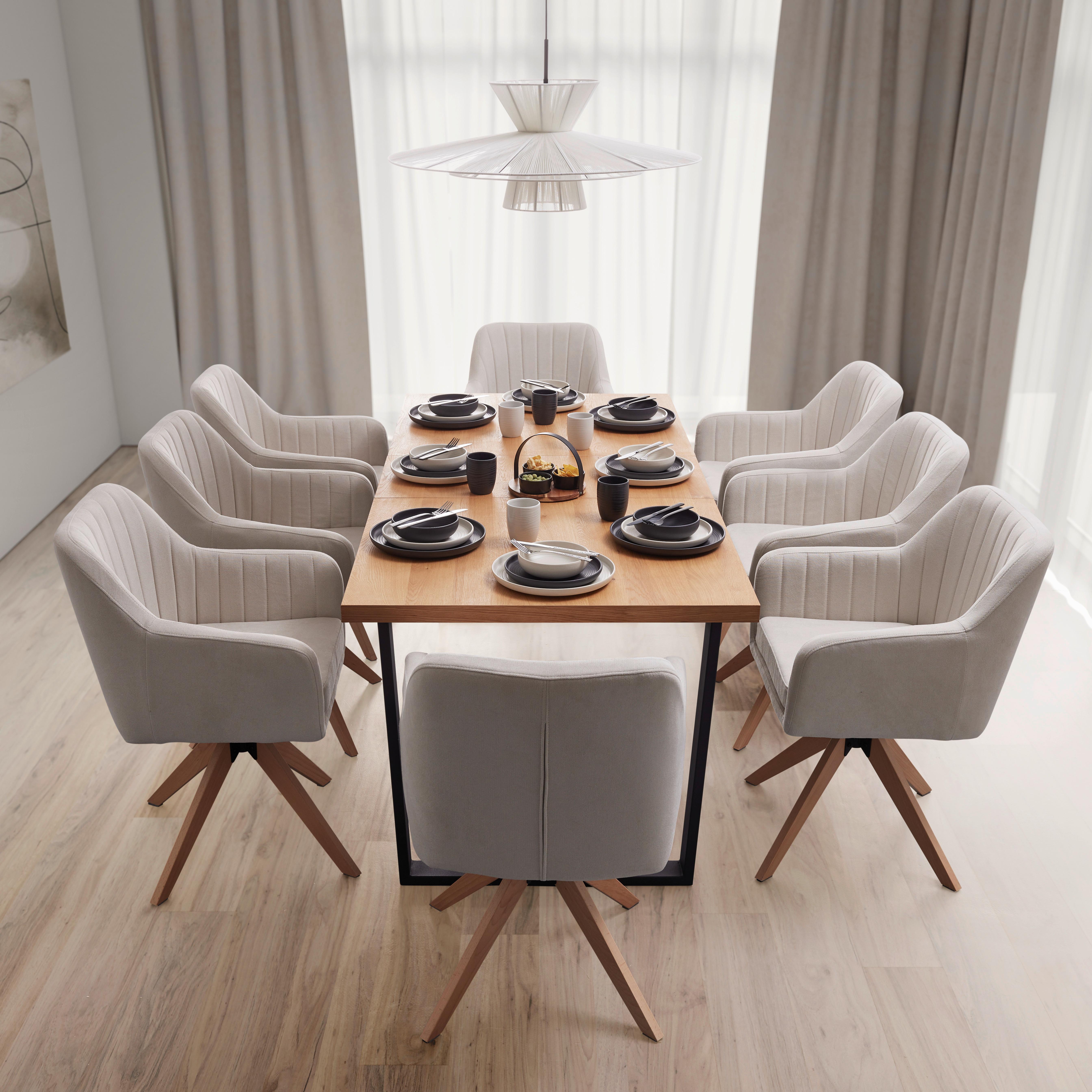Rozkladací jedálenský stôl KILIAN dub 150-190 cm - čierna/farba duba, Modern, kov/drevo (150-190/90/75cm) - Bessagi Home