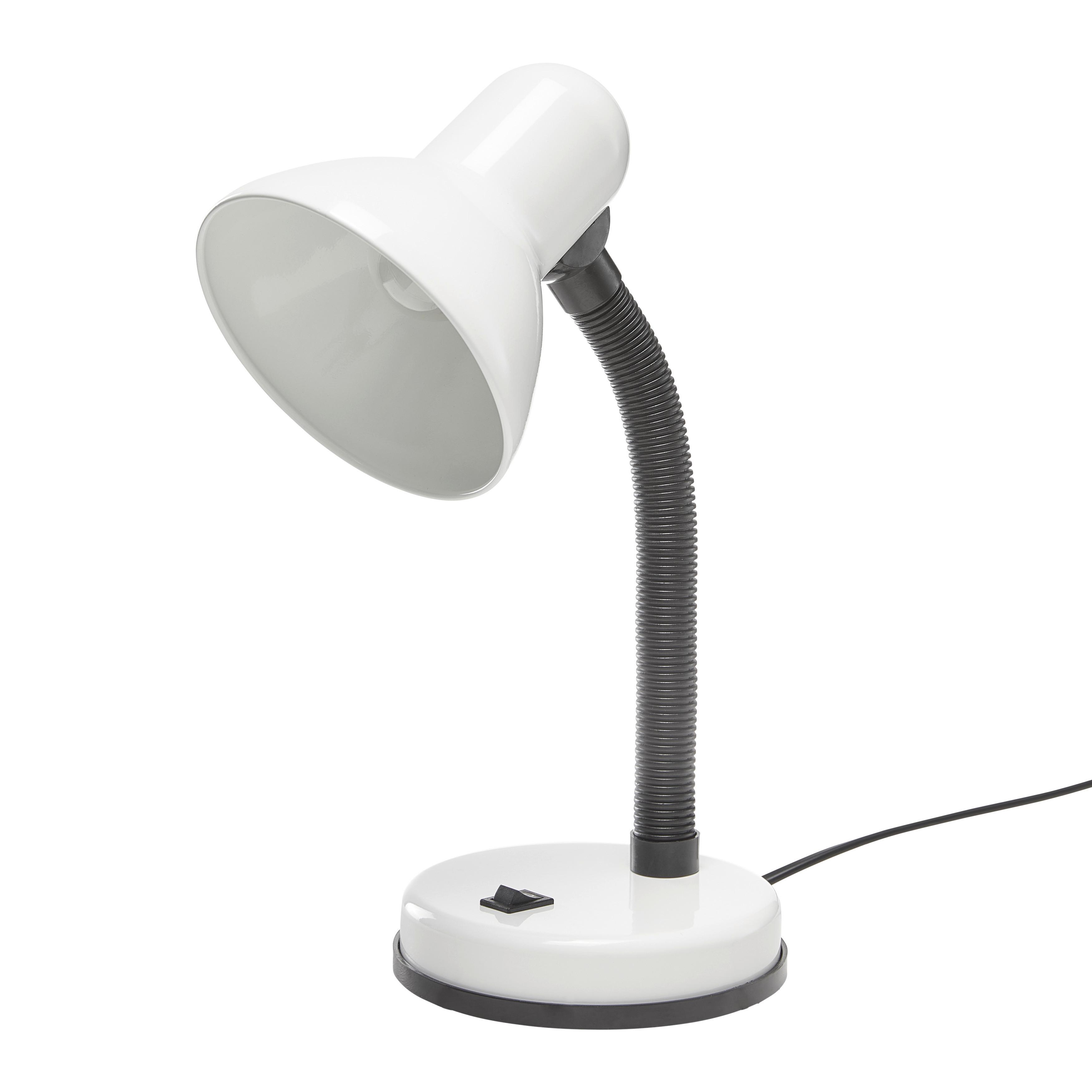 Lampa na psací stůl Leona max. 40 Watt - bílá, kov/plast (14,5/14,5/37,8cm) - Mömax