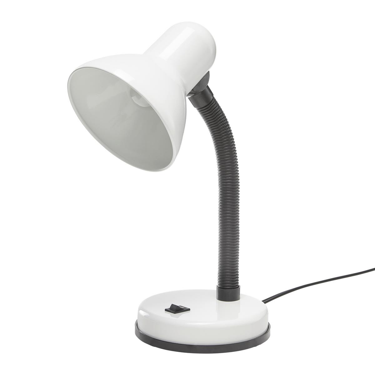 Lampa na písací stôl Leona max. 40 Watt - biela, kov/plast (14,5/14,5/37,8cm) - Mömax