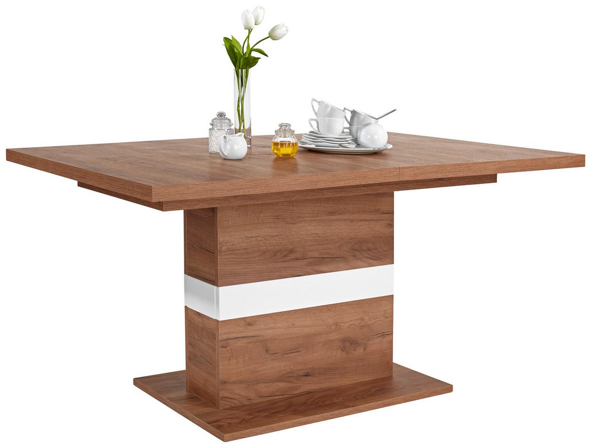 Kihúzható Asztal Avensis New Mdt10 - tölgyfa színű/fehér, Modern, faalapú anyag (160/76/90cm) - Luca Bessoni