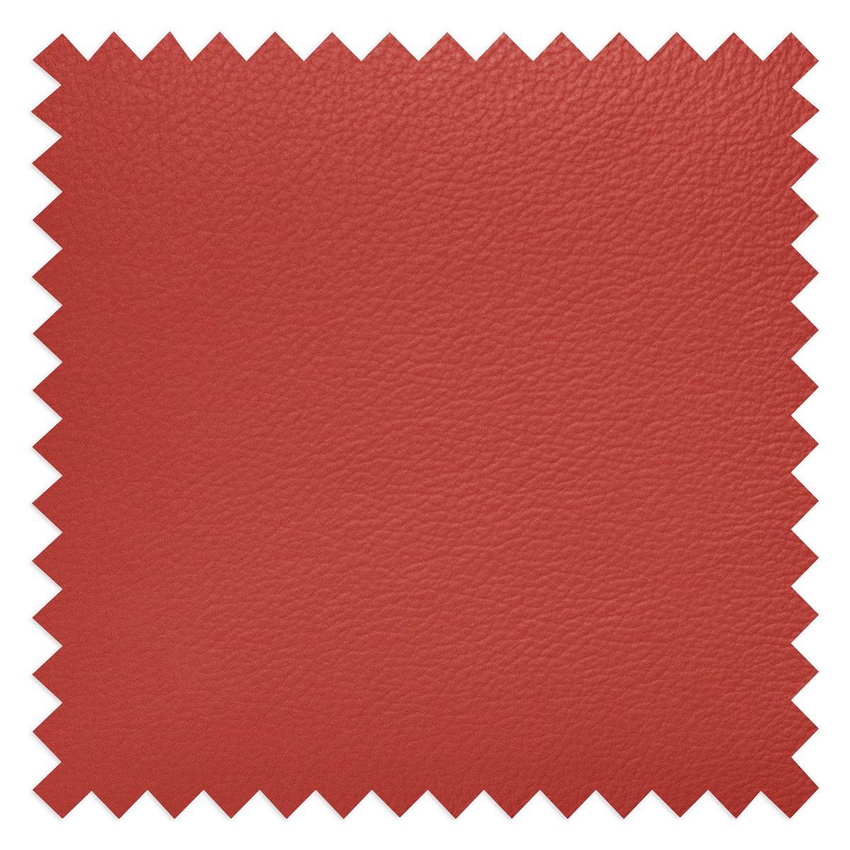 Ecksofa Luna Teilleder Rot 194x242 - Chromfarben/Rot, Design, Leder/Textil (194/242cm) - Livetastic
