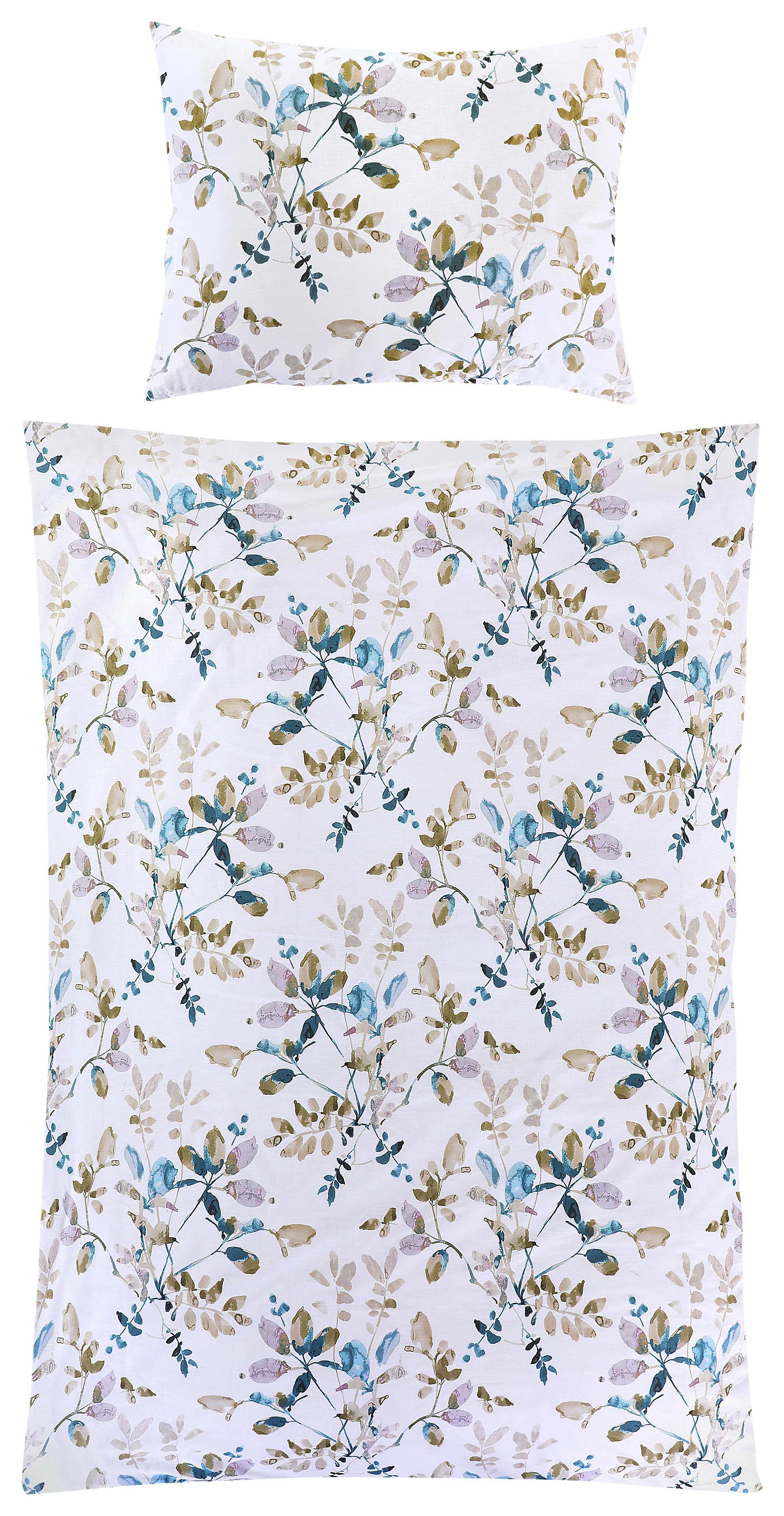 Reneforcé-Bettwäsche 140x200 cm Marika Blau/Grün/Weiß