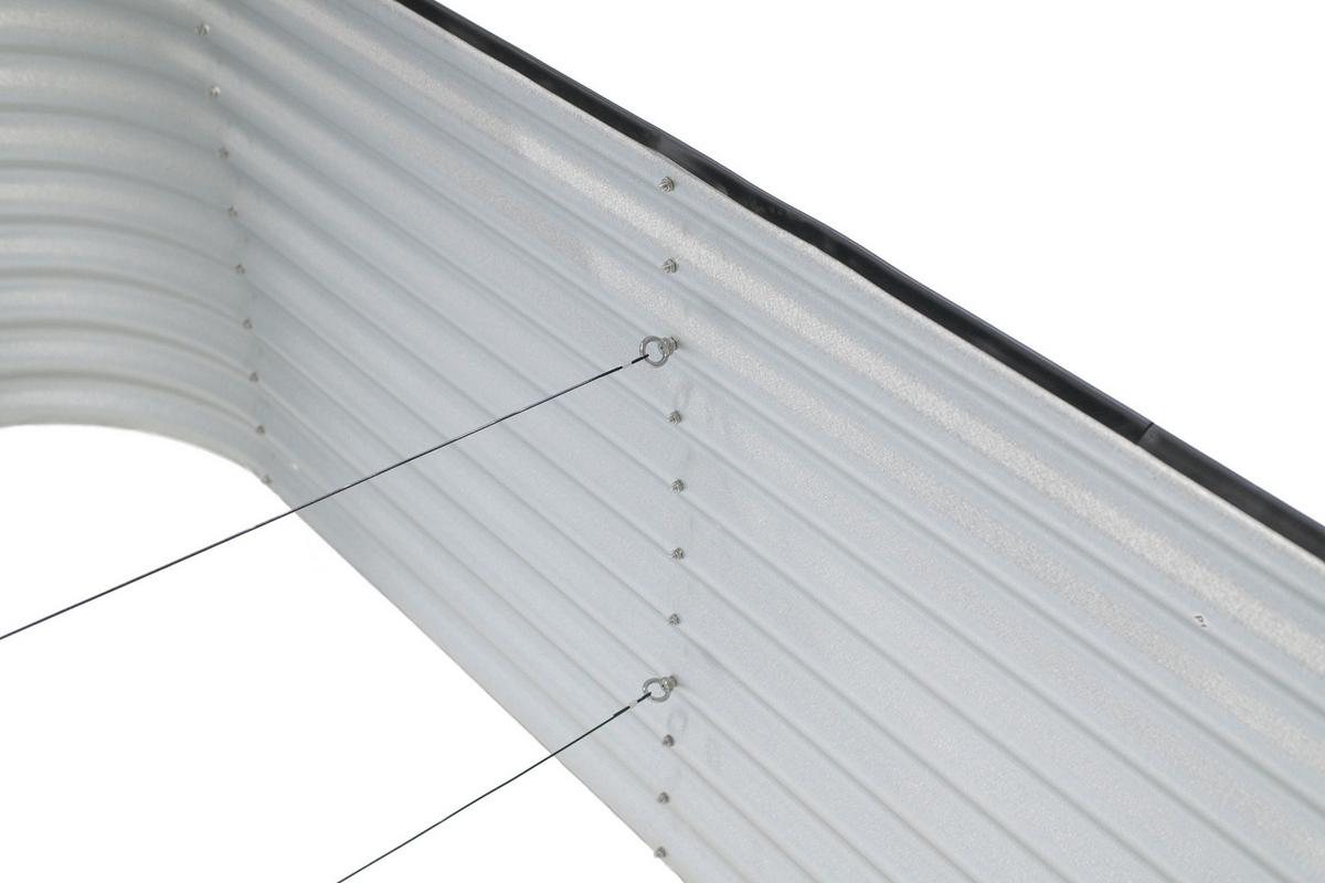 Vysoký záhon oval, 240cm - strieborná, Basics, kov (240/82/80cm)
