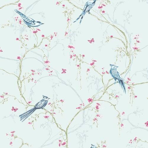 Vliestapete 101843 - Pink/Hellblau, Basics, Papier/Kunststoff (52/1000cm)