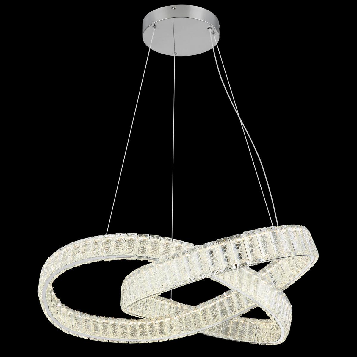 Led Függőlámpa 67162-110cct - krómszínű/áttetsző, Trend, műanyag/fém (78/120cm) - Globo