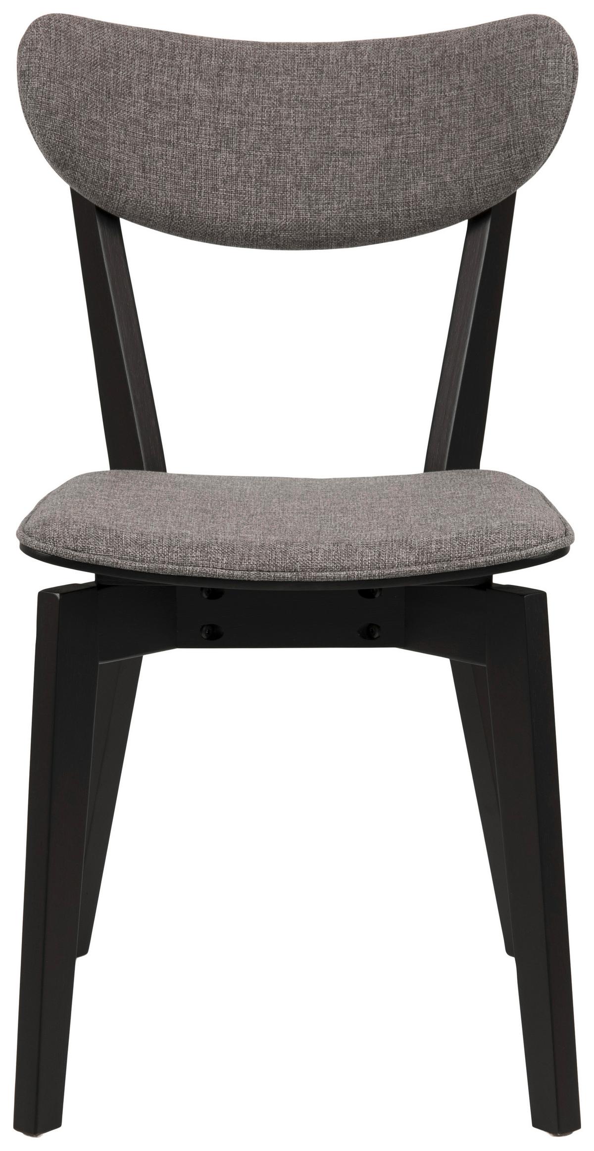 Jedálenská stolička ROXBY - čierna/sivá, Konventionell, drevo/textil (45/78/55cm)