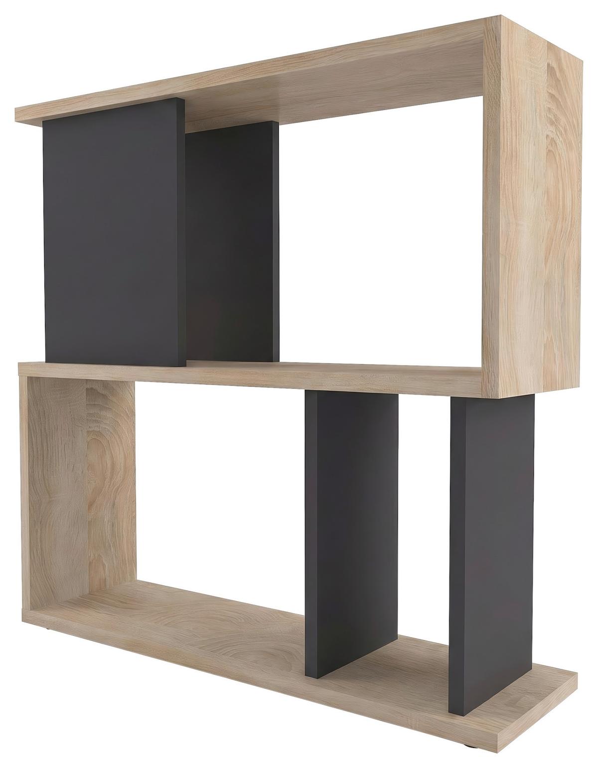 Polc Chloe Mini - grafitszürke/Sonoma tölgy, Modern, faalapú anyag (80/60/33cm)