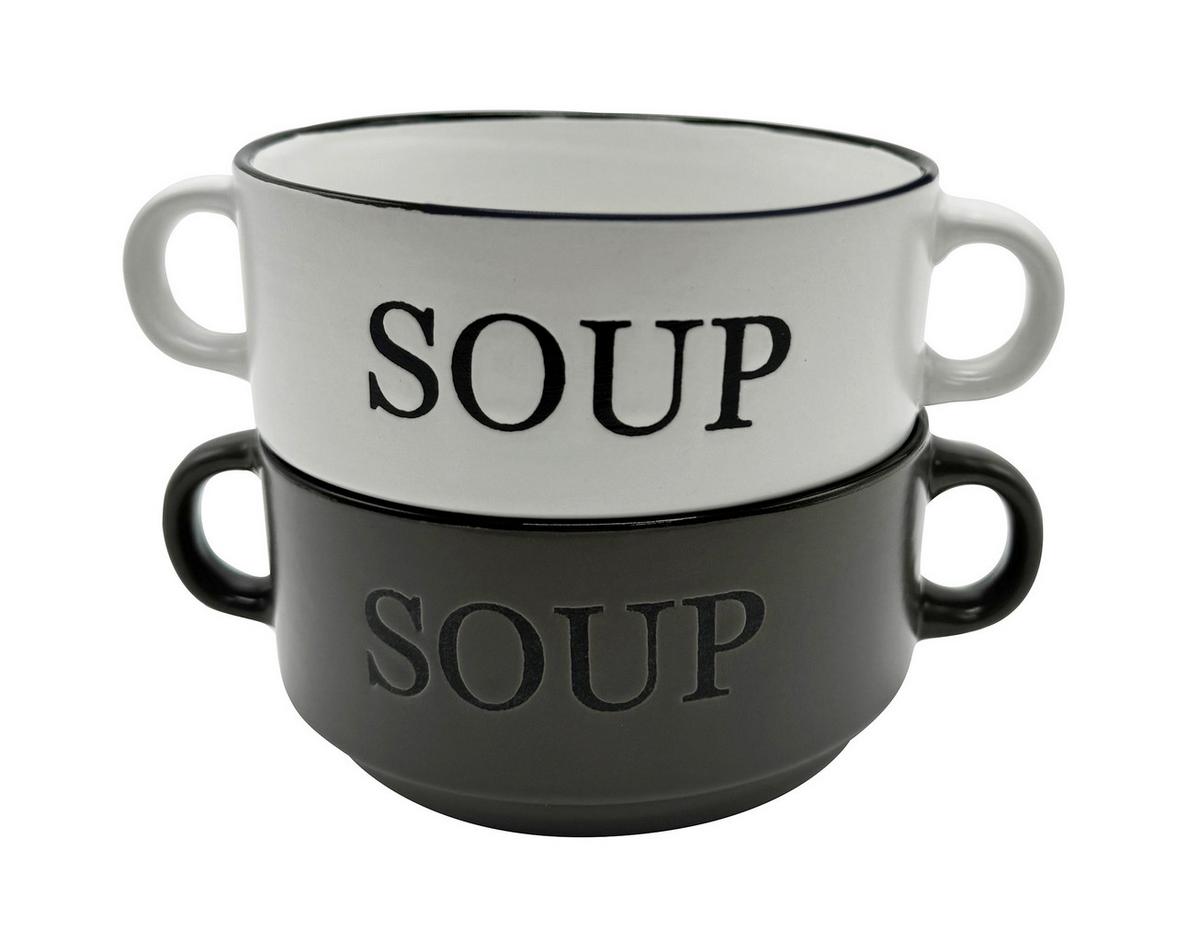 Suppenschale Wally - Dunkelgrau/Weiß, Basics, Keramik (11,5/6,5cm) - James Wood
