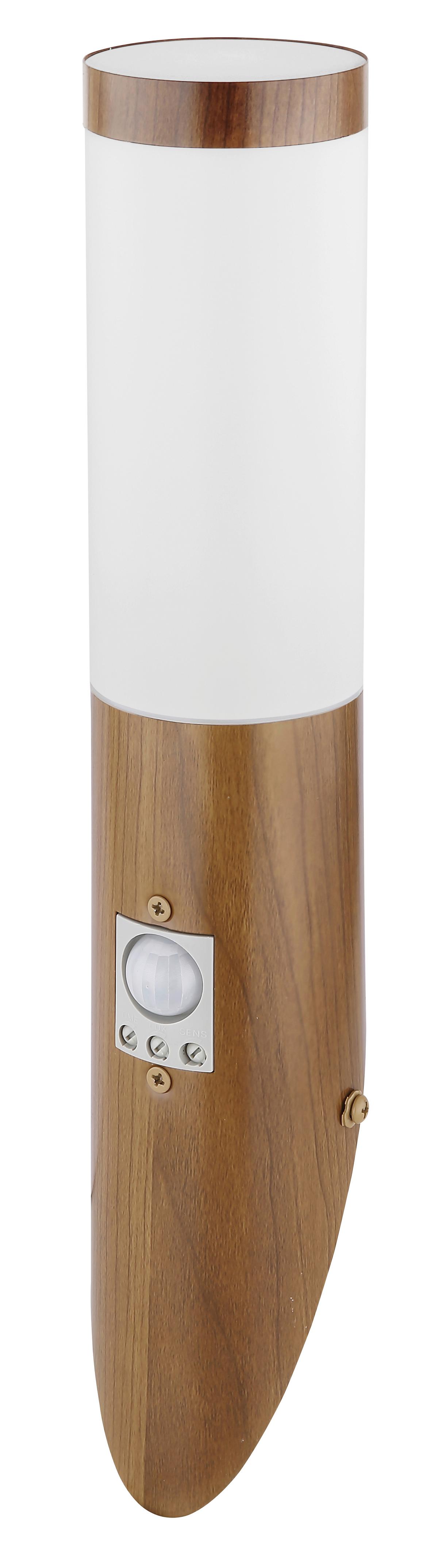 Außenleuchte Mit Bewegungsmelder 30 W - Opal/Braun, Basics, Kunststoff/Metall (7,6/40,5cm) - Globo