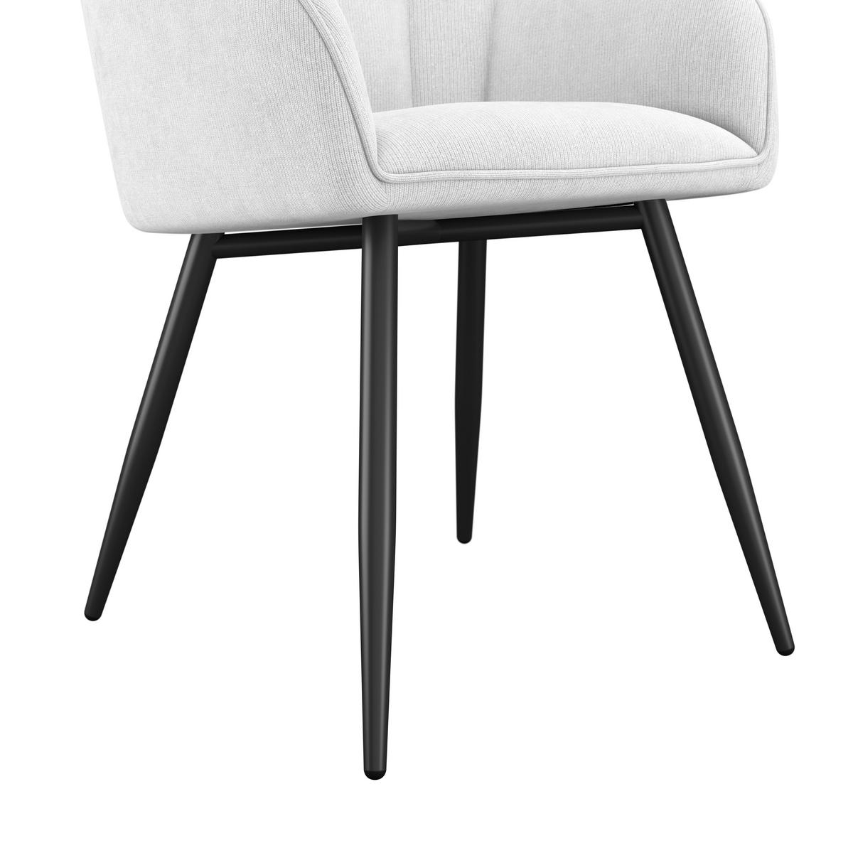 Armlehnstuhl Caro Beige Echtholz Beine - Beige/Schwarz, KONVENTIONELL, Holz/Textil (55/83/61cm) - Nedis SmartLife