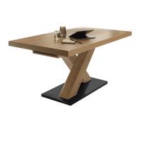 Rozťahovací stôl KOMFORT 180-280x90cm - čierna/dub artisan, Modern, kompozitné drevo (180-280/76/90cm) - Based