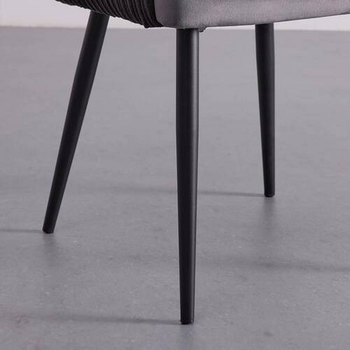 Zamatová stolička Caria tmavosivá - čierna/tmavosivá, Modern, kov/drevo (57/89/60cm) - Bessagi Home