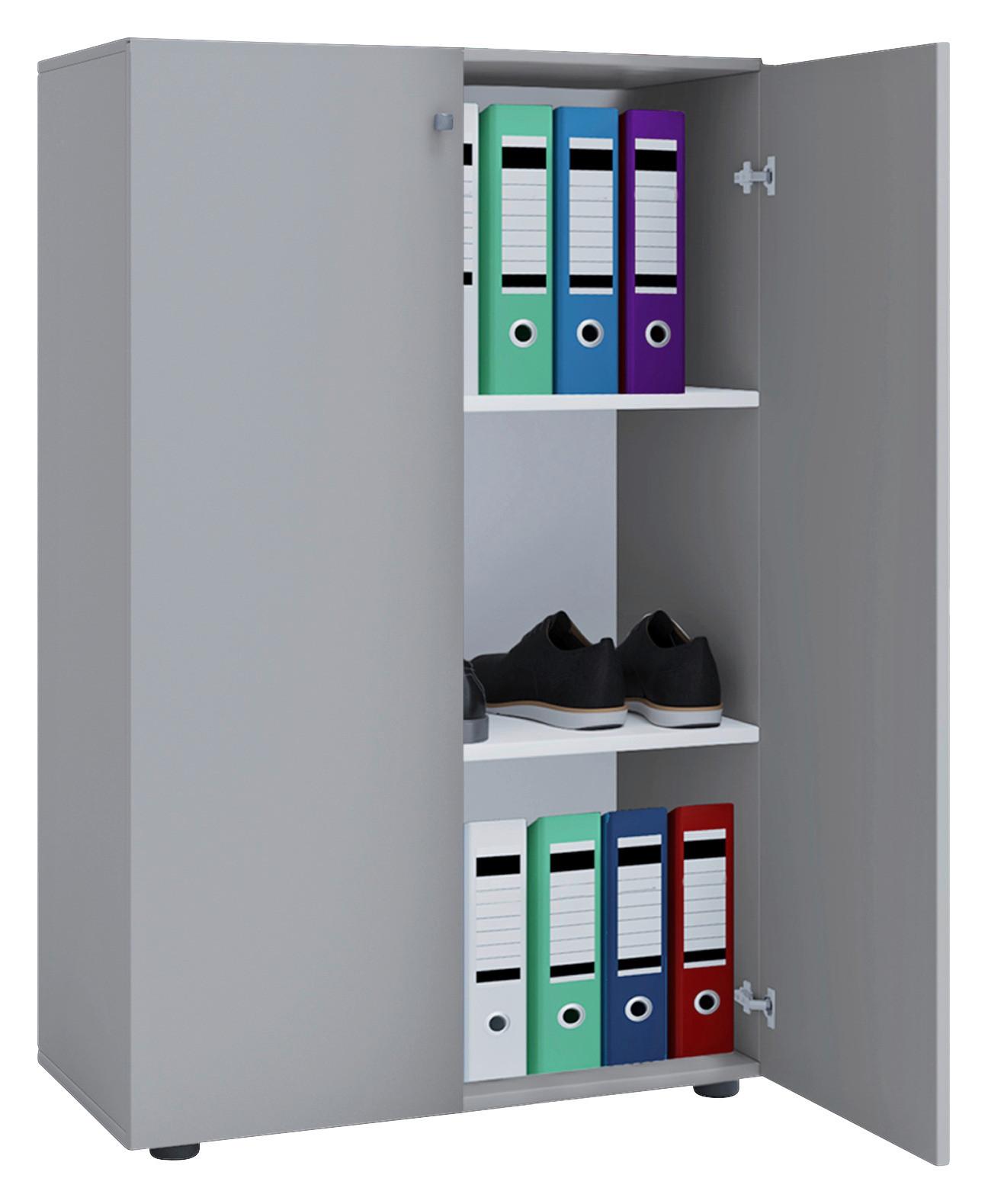 Aktenschrank Lona Grau B: 70 cm - Grau, Basics, Holzwerkstoff (70/110/39cm) - MID.YOU
