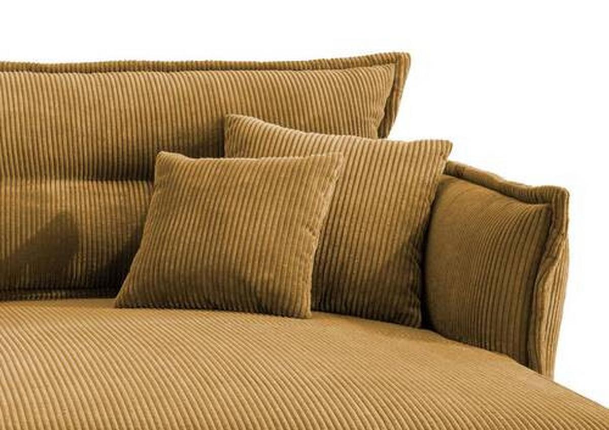 Ecksofa Lava Goldfarben S: 255/180 cm - Goldfarben/Schwarz, MODERN, Textil (255/180cm) - Livetastic
