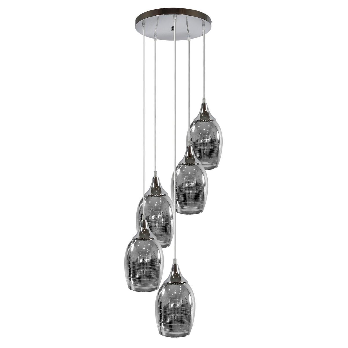 Hängeleuchte 35-60198 - Chromfarben, Design, Metall (35/35/125cm)